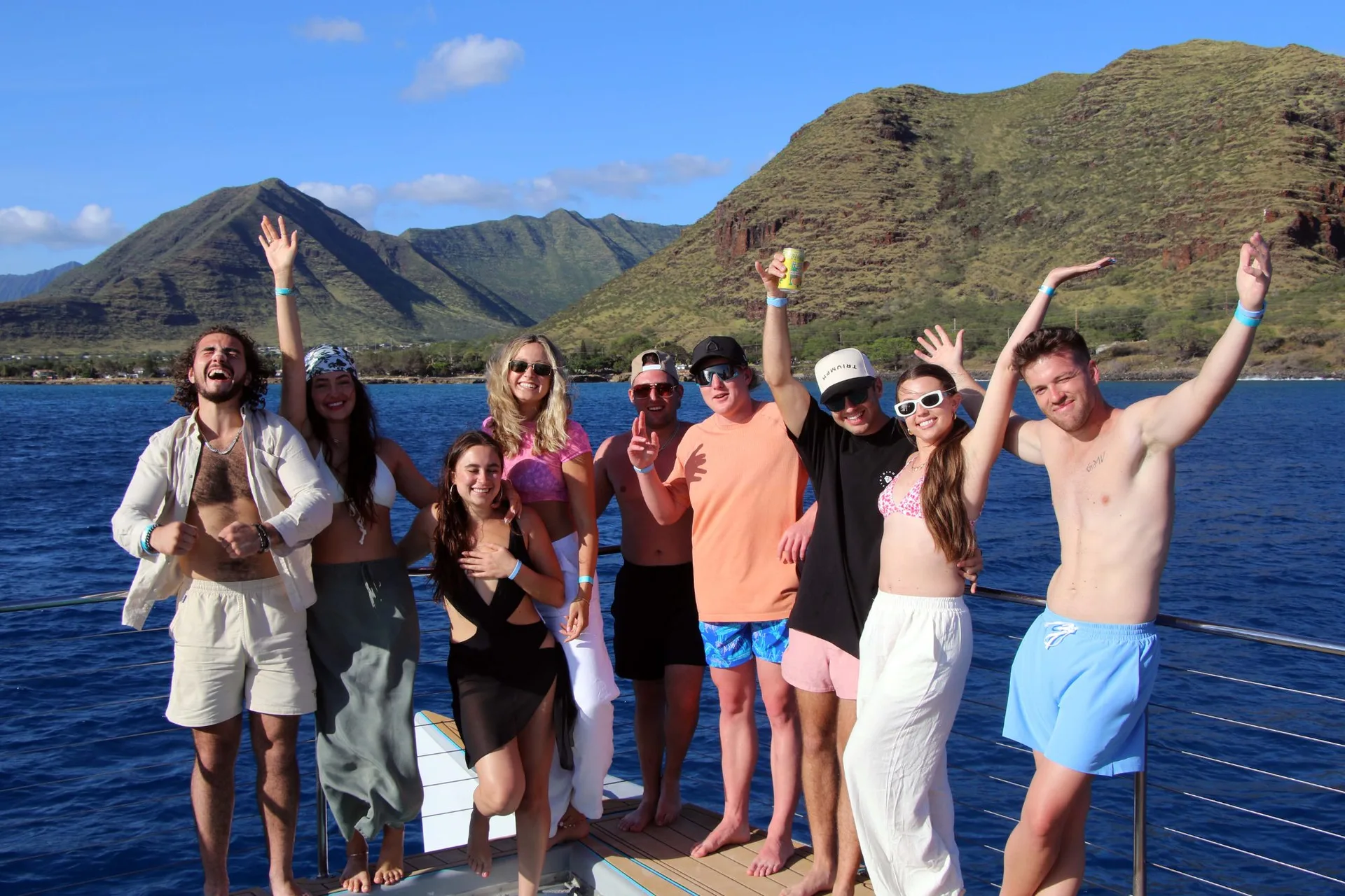 Guests cheering the coast