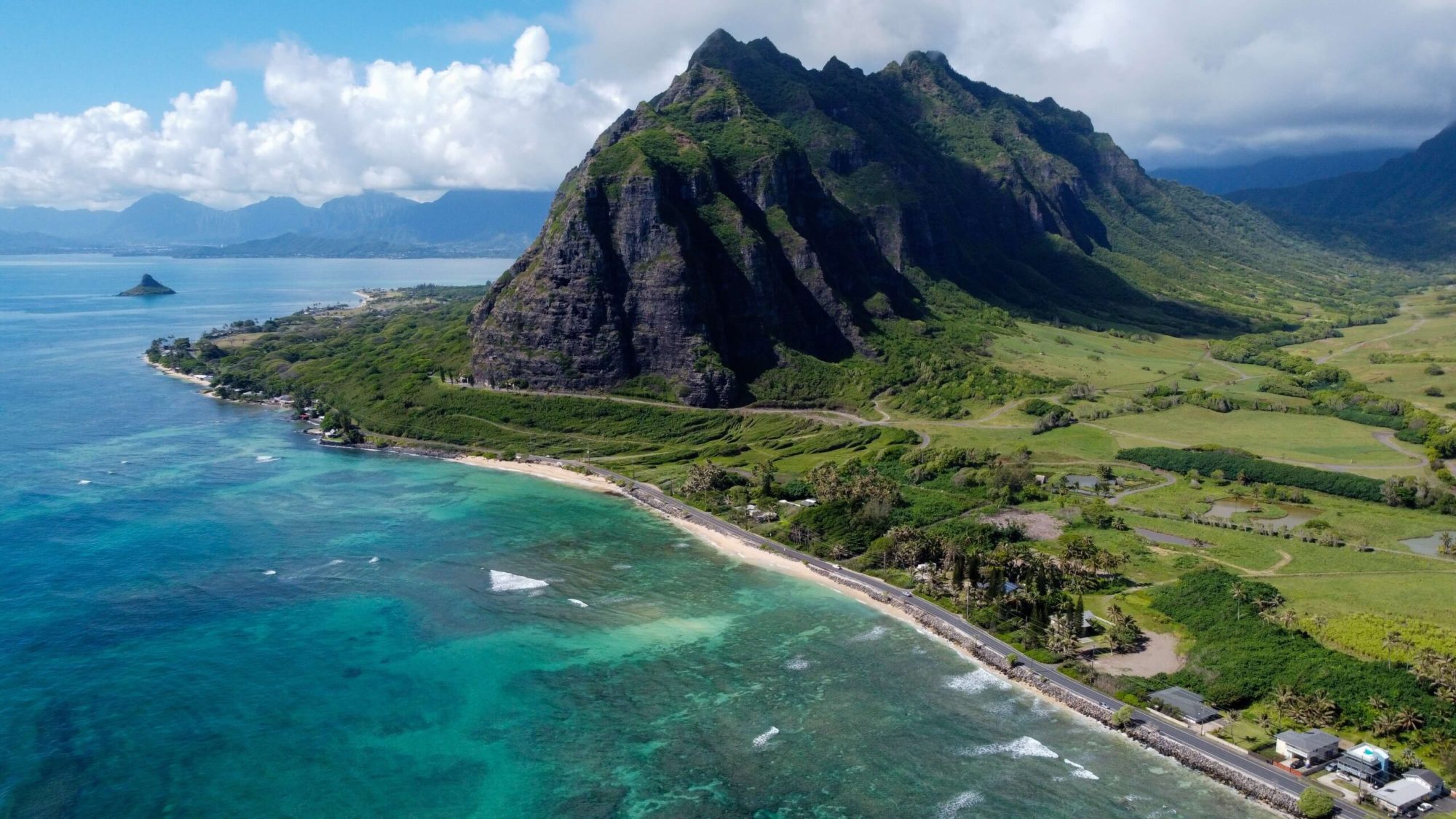a great aerial shot of oahu oahu-scenery